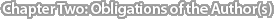 Chapter Two: Obligations of the Author(s)